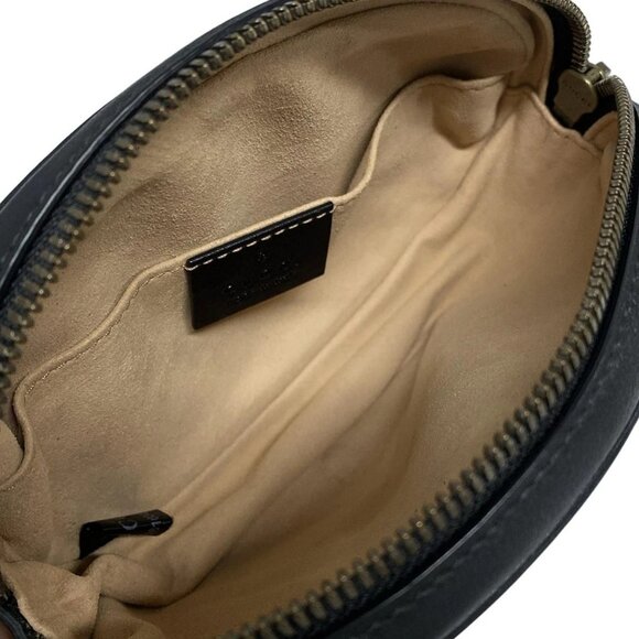 Auth GUCCI GG Marmont 476434 Black Leather Bum Bag - Picture 13 of 16